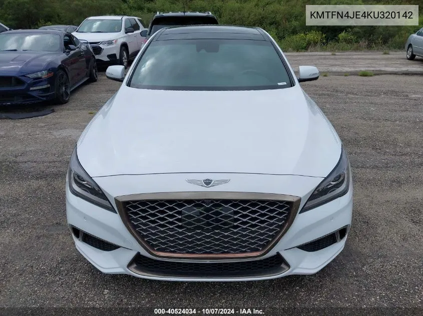 2019 Genesis G80 Sport/Ultimate VIN: KMTFN4JE4KU320142 Lot: 40524034