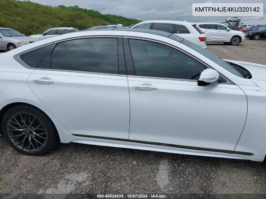 2019 Genesis G80 Sport/Ultimate VIN: KMTFN4JE4KU320142 Lot: 40524034