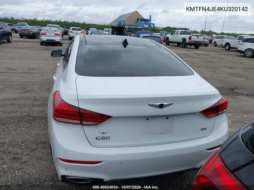 2019 Genesis G80 Sport/Ultimate VIN: KMTFN4JE4KU320142 Lot: 40524034