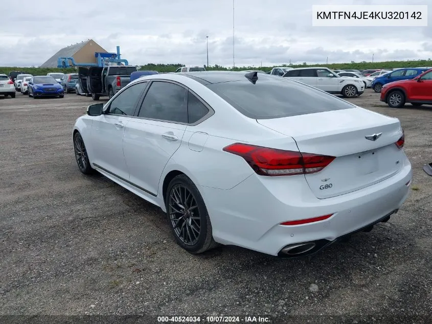 2019 Genesis G80 Sport/Ultimate VIN: KMTFN4JE4KU320142 Lot: 40524034