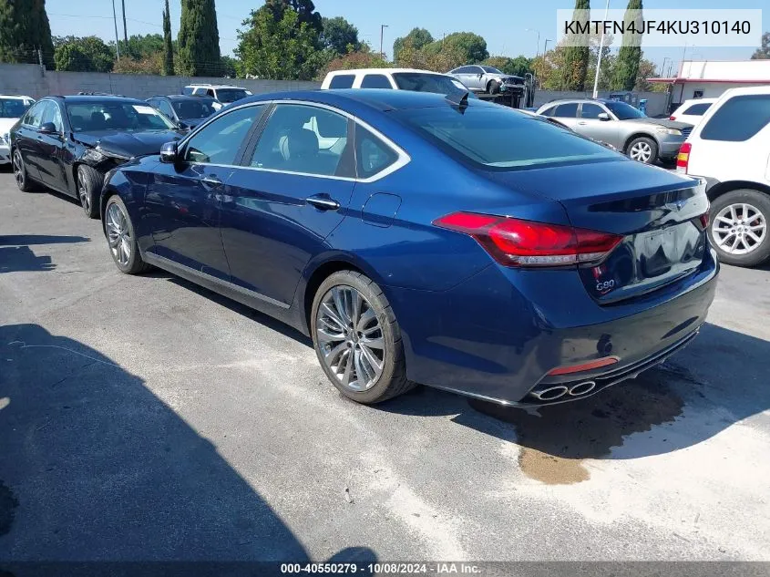 2019 Genesis G80 5.0 Ultimate VIN: KMTFN4JF4KU310140 Lot: 40550279