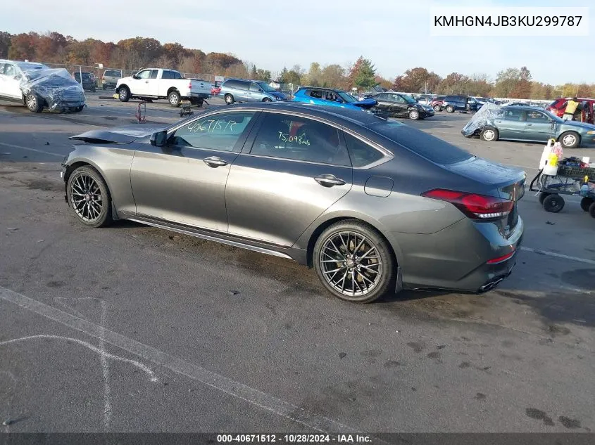 2019 Genesis G80 3.3T Sport VIN: KMHGN4JB3KU299787 Lot: 40671512