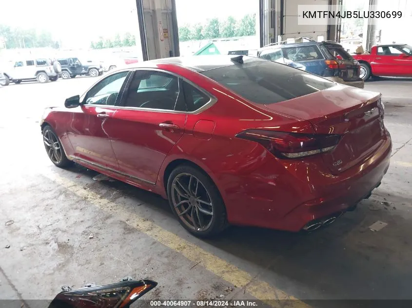 2020 Genesis G80 3.3T Sport Awd VIN: KMTFN4JB5LU330699 Lot: 40064907