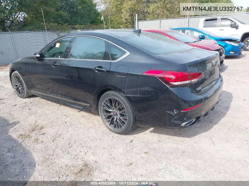 2020 Genesis G80 3.8 Awd VIN: KMTFN4JE3LU332767 Lot: 40553908