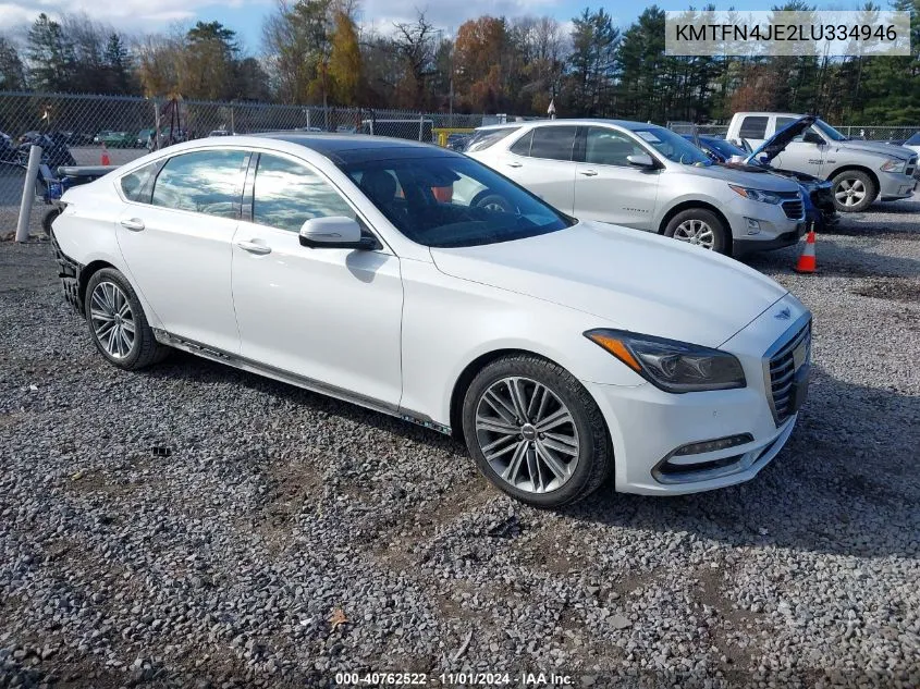 2020 Genesis G80 3.8 Awd VIN: KMTFN4JE2LU334946 Lot: 40762522