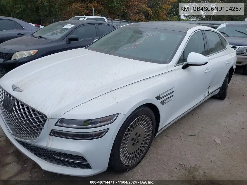 2022 Genesis G80 Advanced/Prestige VIN: KMTGB4SC6NU104257 Lot: 40714471