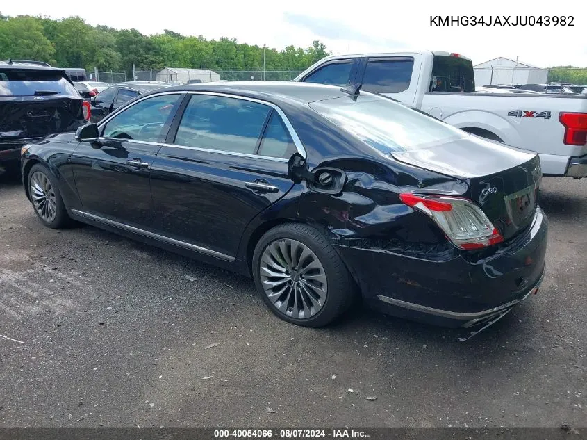 2018 Genesis G90 3.3T Premium VIN: KMHG34JAXJU043982 Lot: 40054066