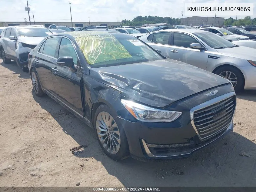 2018 Genesis G90 5.0 Ultimate VIN: KMHG54JH4JU049669 Lot: 40080025