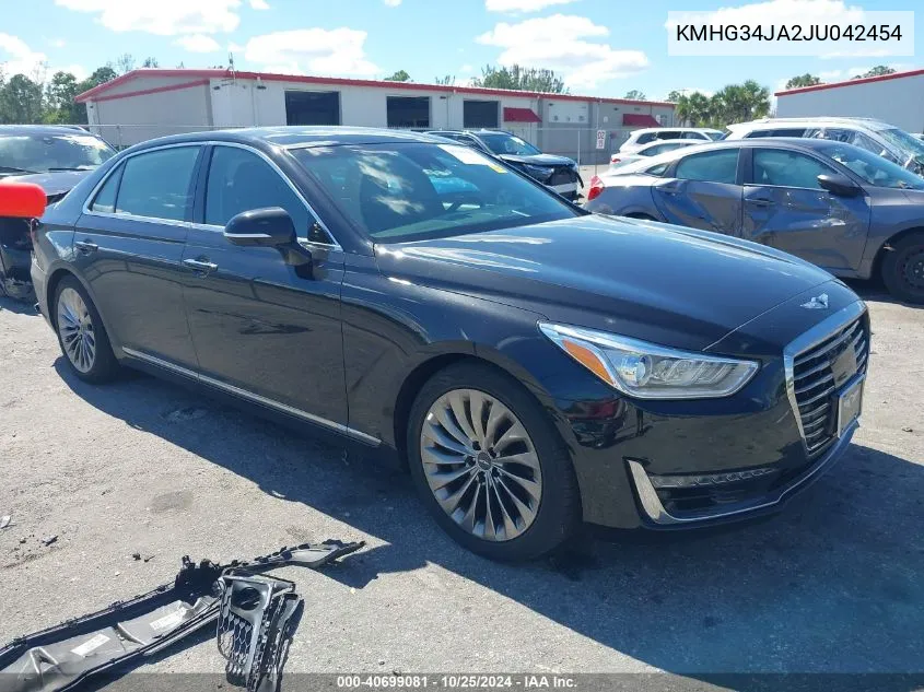 2018 Genesis G90 3.3T Premium VIN: KMHG34JA2JU042454 Lot: 40699081