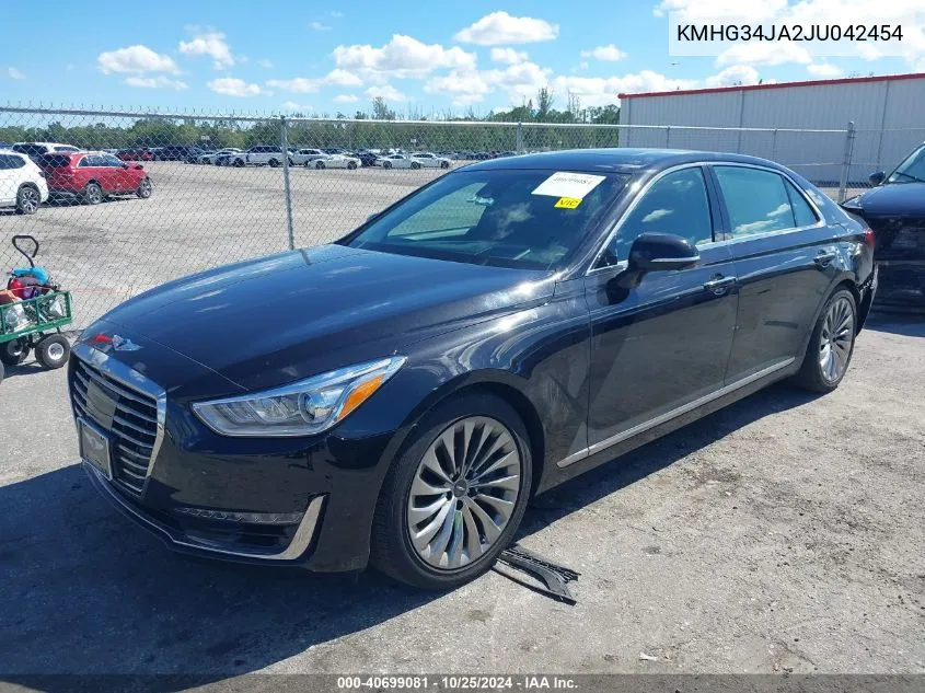 2018 Genesis G90 3.3T Premium VIN: KMHG34JA2JU042454 Lot: 40699081