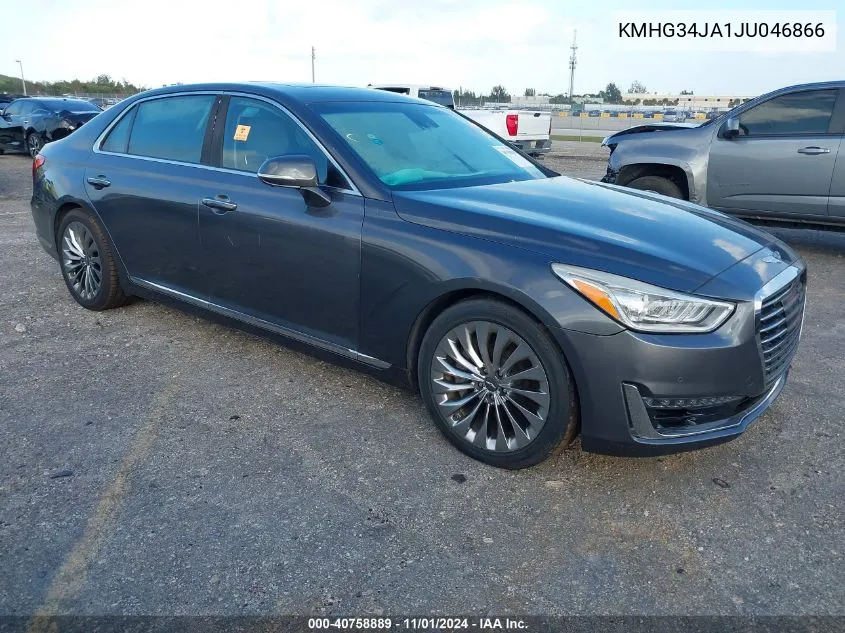 2018 Genesis G90 3.3T Premium VIN: KMHG34JA1JU046866 Lot: 40758889