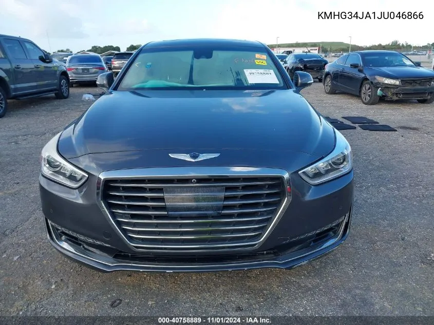 2018 Genesis G90 3.3T Premium VIN: KMHG34JA1JU046866 Lot: 40758889