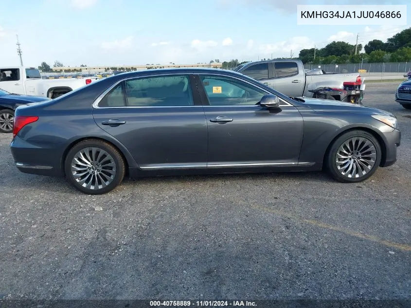 2018 Genesis G90 3.3T Premium VIN: KMHG34JA1JU046866 Lot: 40758889