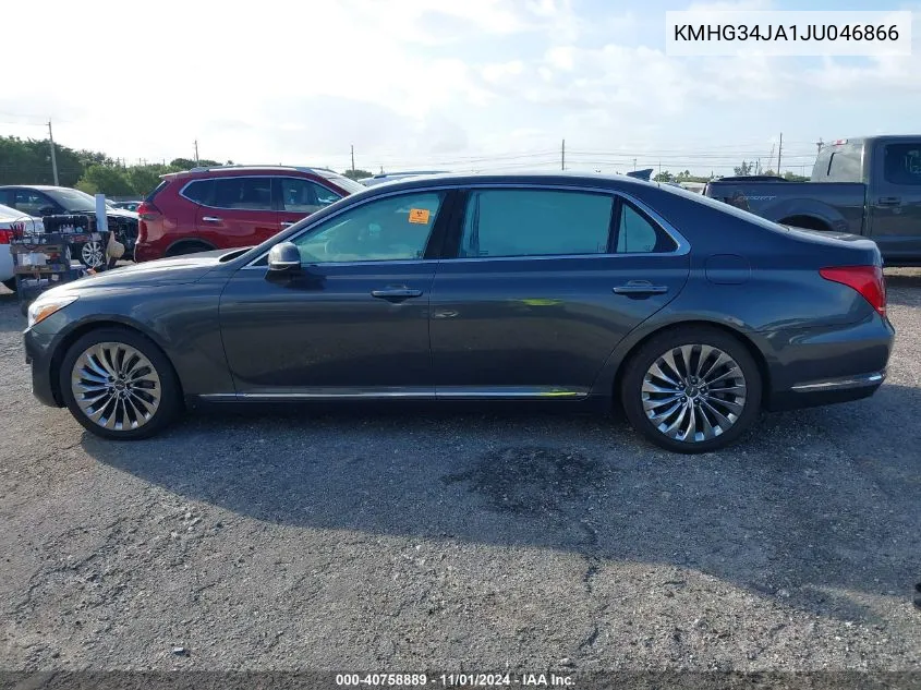 2018 Genesis G90 3.3T Premium VIN: KMHG34JA1JU046866 Lot: 40758889