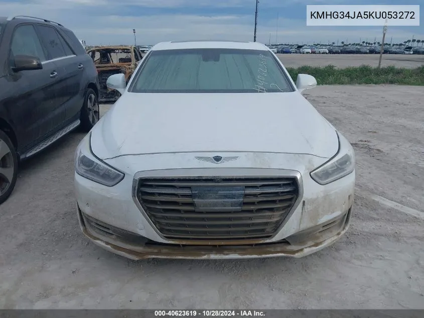 2019 Genesis G90 Premium VIN: KMHG34JA5KU053272 Lot: 40623619