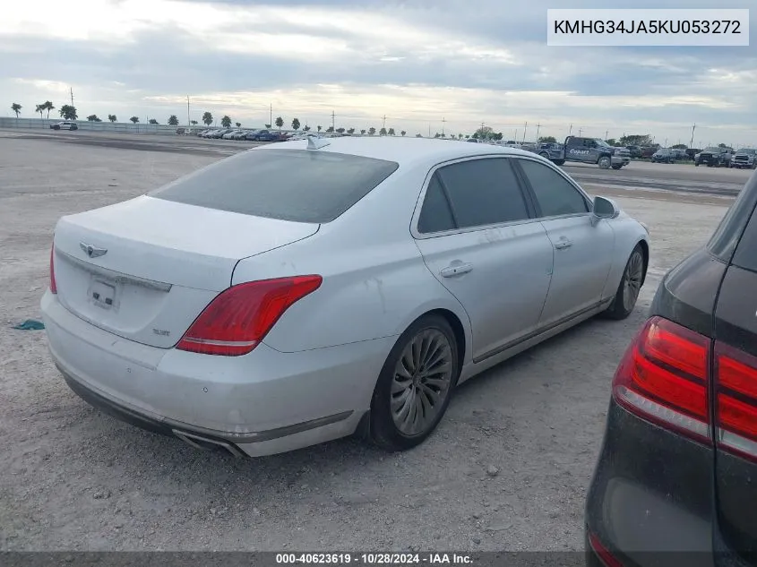 2019 Genesis G90 Premium VIN: KMHG34JA5KU053272 Lot: 40623619