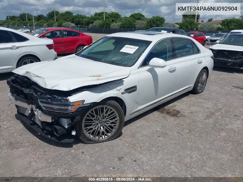 KMTF34PA6NU092904 2022 Genesis G90 Premium