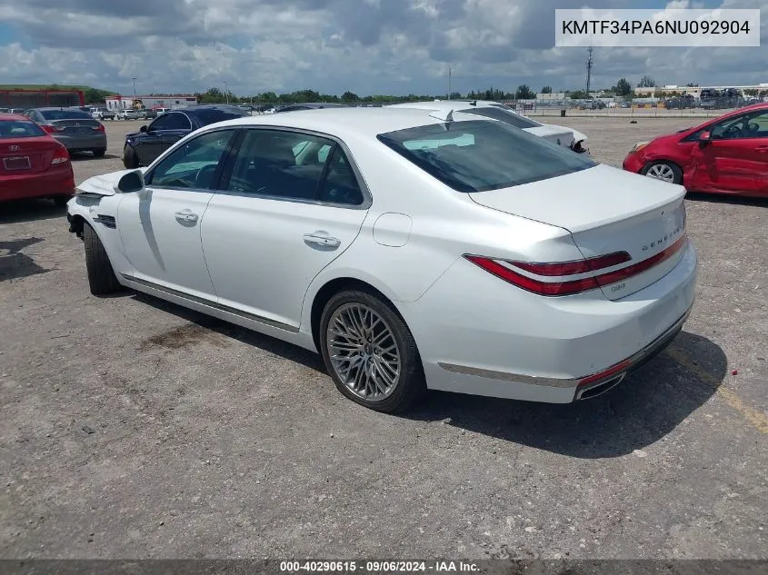 KMTF34PA6NU092904 2022 Genesis G90 Premium