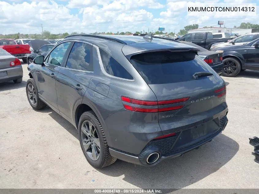 2022 Genesis Gv70 3.5T Awd Sport VIN: KMUMCDTC6NU014312 Lot: 40084749