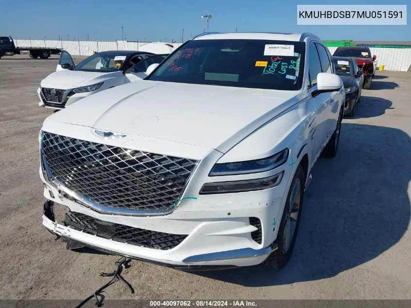 2021 Genesis Gv80 2.5T Awd VIN: KMUHBDSB7MU051591 Lot: 40097062