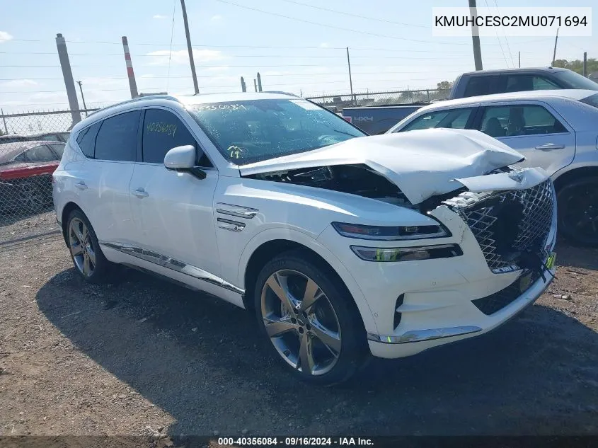 2021 Genesis Gv80 3.5T Awd VIN: KMUHCESC2MU071694 Lot: 40356084