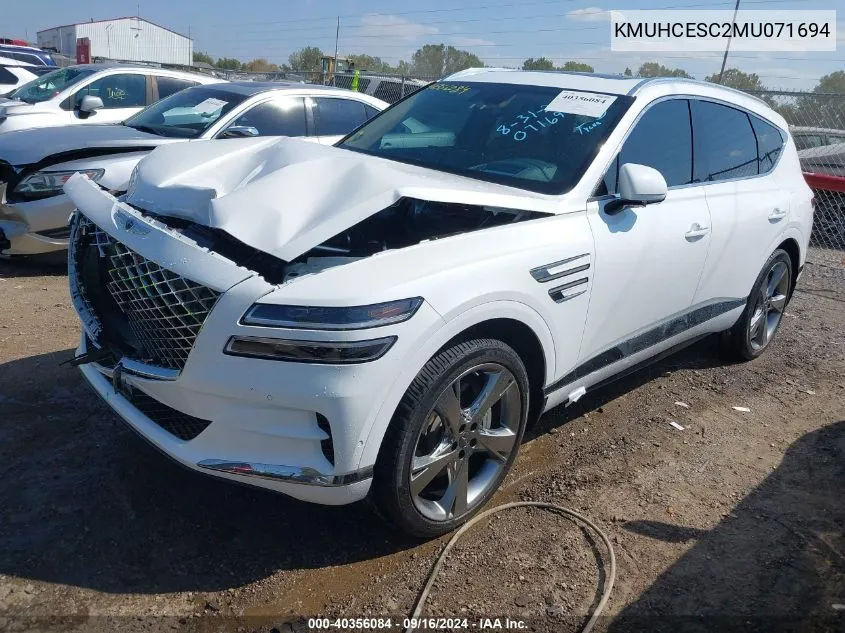 2021 Genesis Gv80 3.5T Awd VIN: KMUHCESC2MU071694 Lot: 40356084