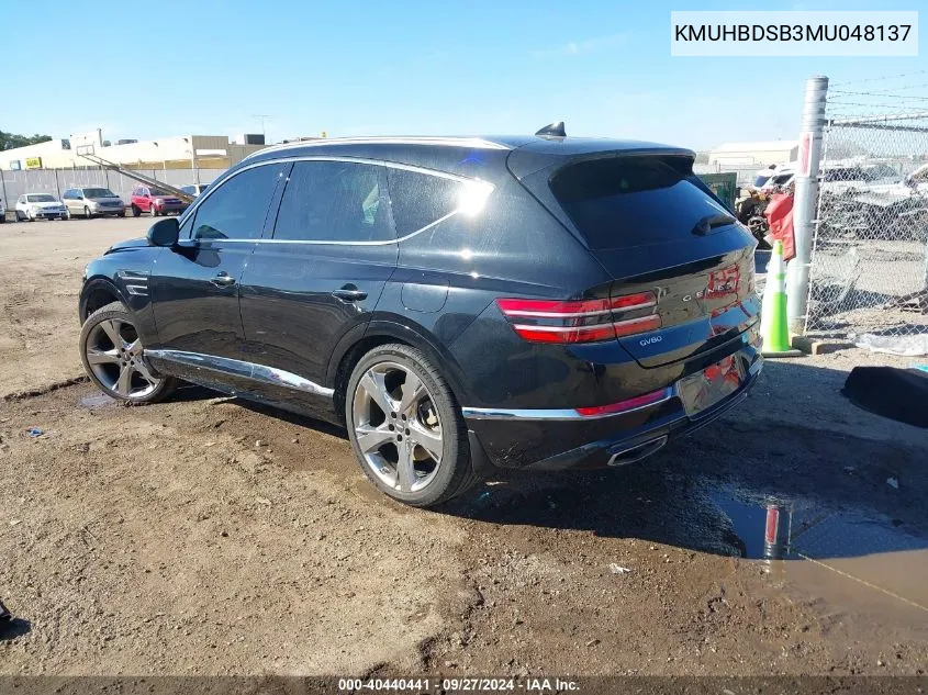 2021 Genesis Gv80 2.5T Awd VIN: KMUHBDSB3MU048137 Lot: 40440441