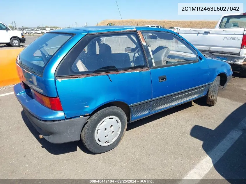 1990 Geo Metro Lsi Sprint Cl VIN: 2C1MR2463L6027042 Lot: 40417194