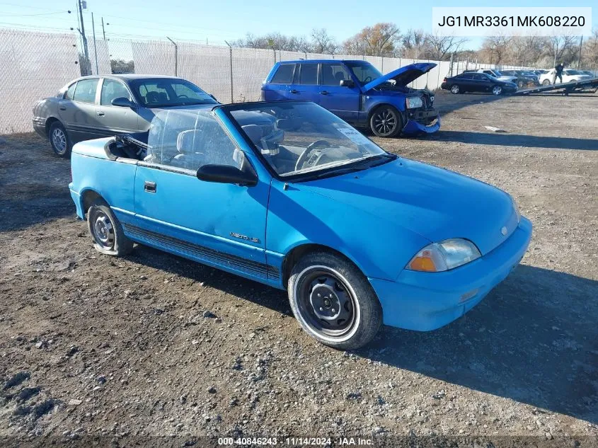 1991 Geo Metro Lsi Sprint Cl VIN: JG1MR3361MK608220 Lot: 40846243