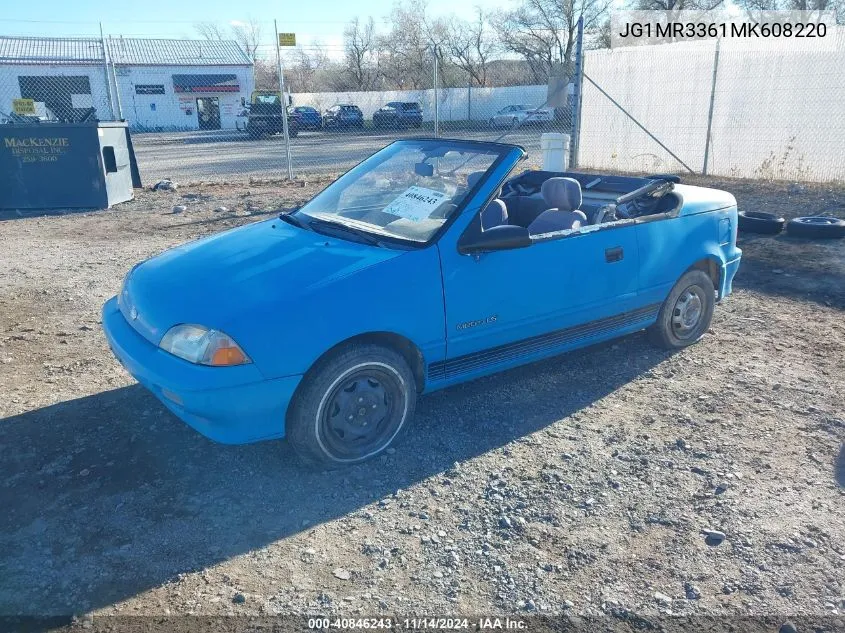 1991 Geo Metro Lsi Sprint Cl VIN: JG1MR3361MK608220 Lot: 40846243