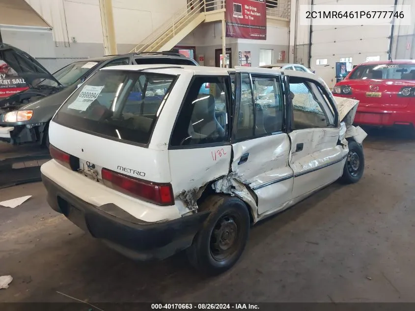 1993 Geo Metro VIN: 2C1MR6461P6777746 Lot: 40170663