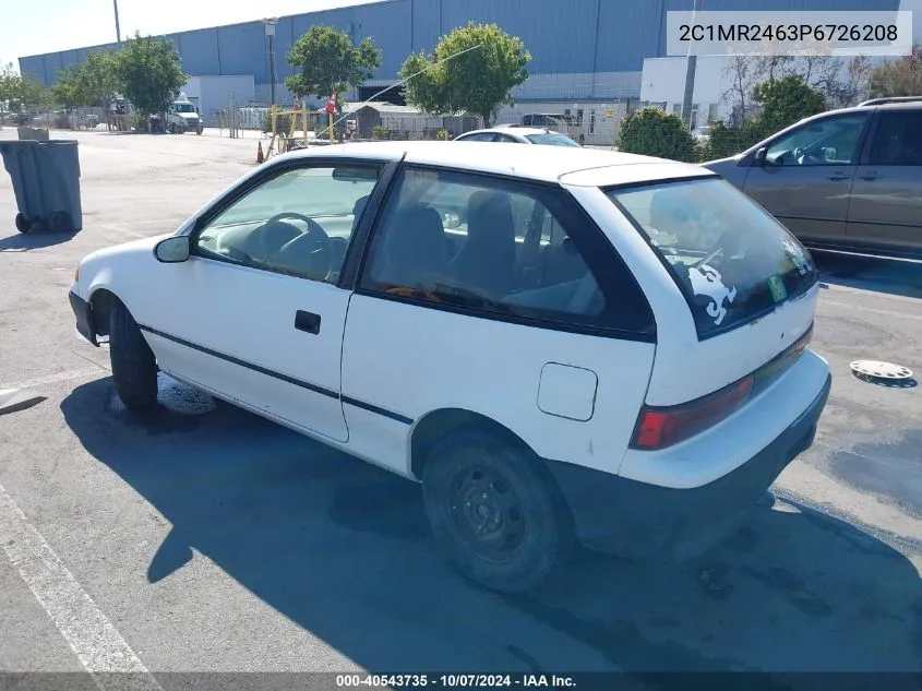 1993 Geo Metro VIN: 2C1MR2463P6726208 Lot: 40543735