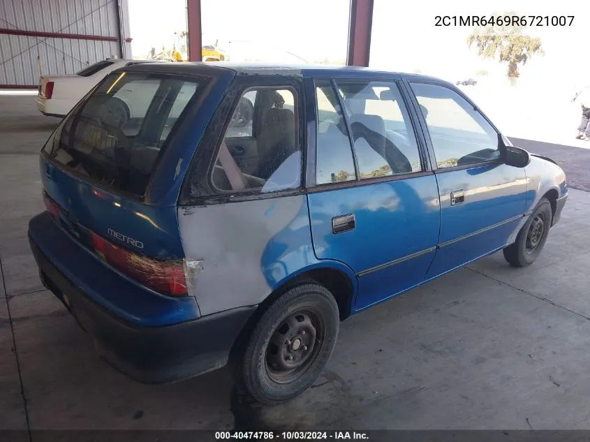 1994 Geo Metro VIN: 2C1MR6469R6721007 Lot: 40474786