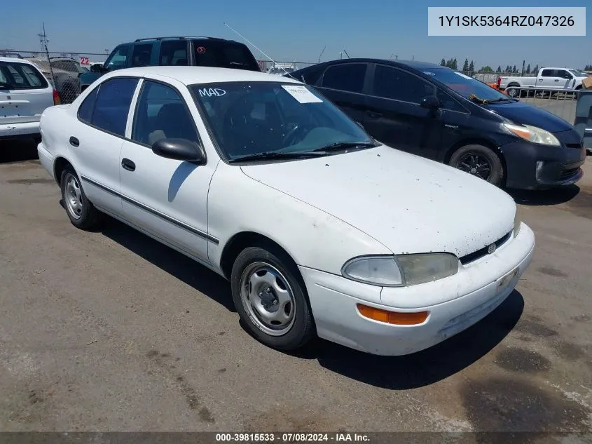 1994 Geo Prizm Lsi VIN: 1Y1SK5364RZ047326 Lot: 39815533