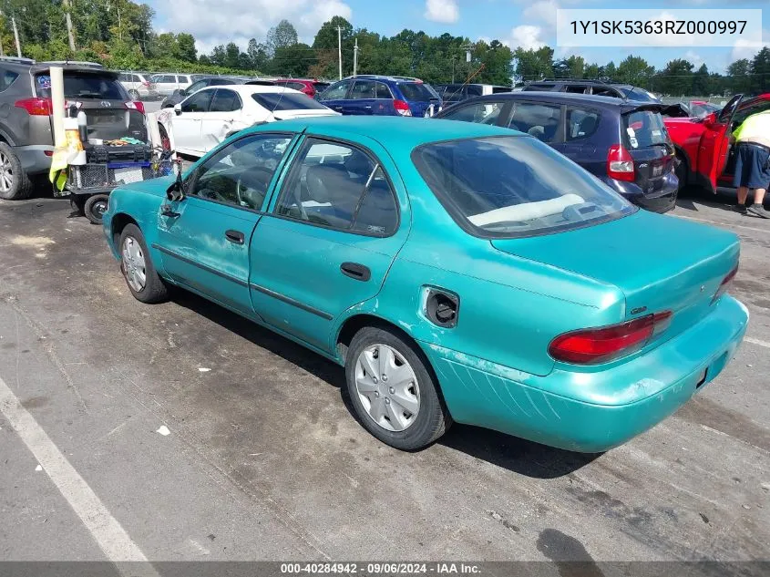 1994 Geo Prizm Lsi VIN: 1Y1SK5363RZ000997 Lot: 40284942