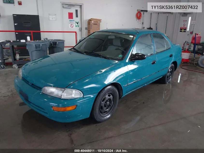 1994 Geo Prizm Lsi VIN: 1Y1SK5361RZ007432 Lot: 40448011