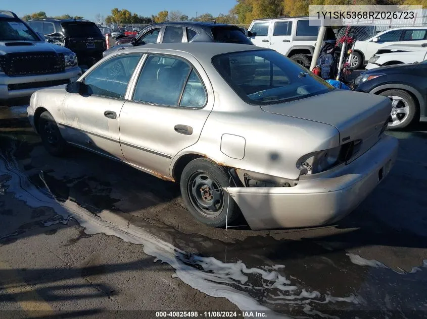 1994 Geo Prizm Lsi VIN: 1Y1SK5368RZ026723 Lot: 40825498