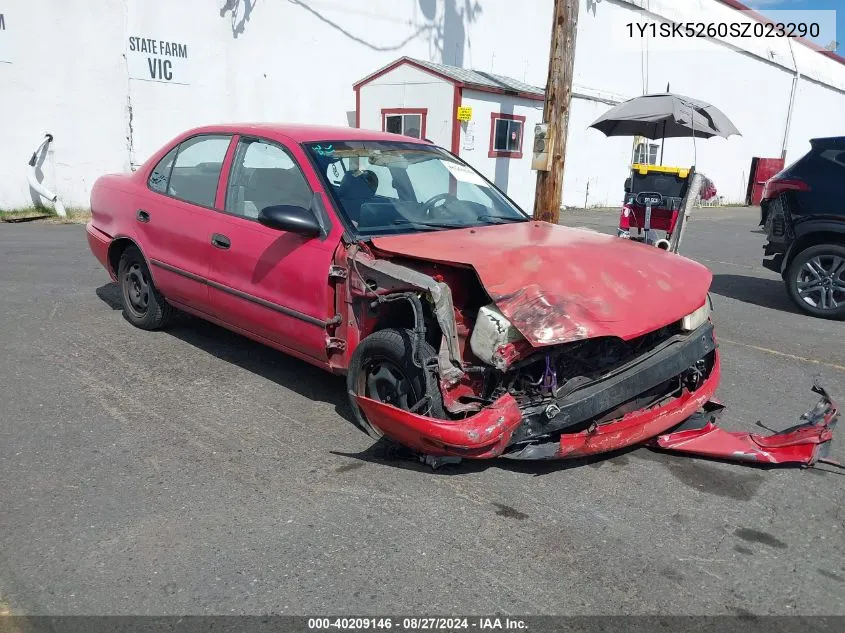 1995 Geo Prizm Lsi VIN: 1Y1SK5260SZ023290 Lot: 40209146