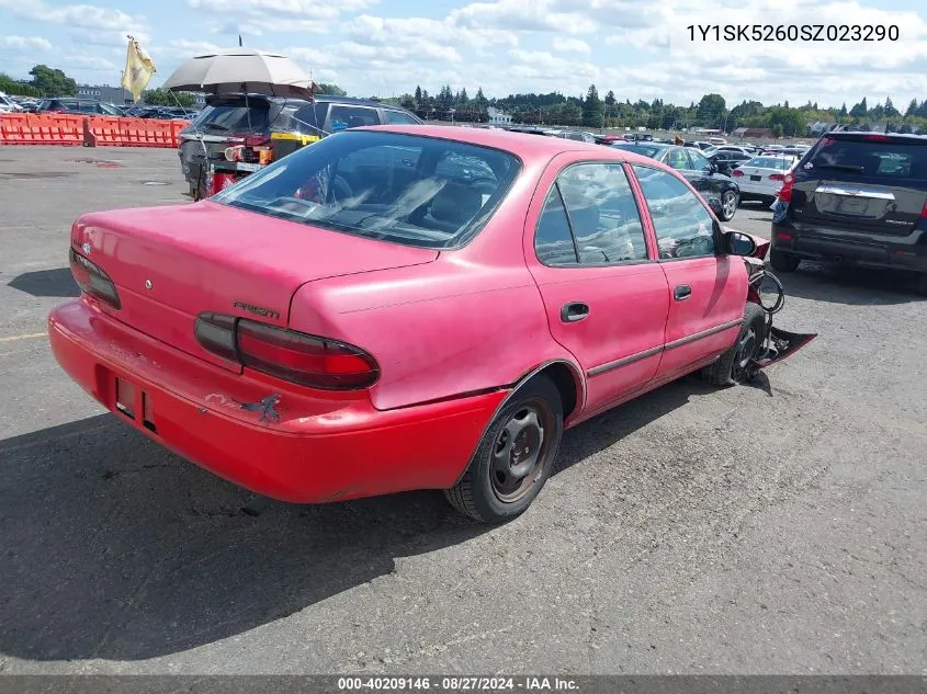 1995 Geo Prizm Lsi VIN: 1Y1SK5260SZ023290 Lot: 40209146