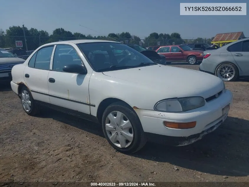 1995 Geo Prizm Lsi VIN: 1Y1SK5263SZ066652 Lot: 40302523