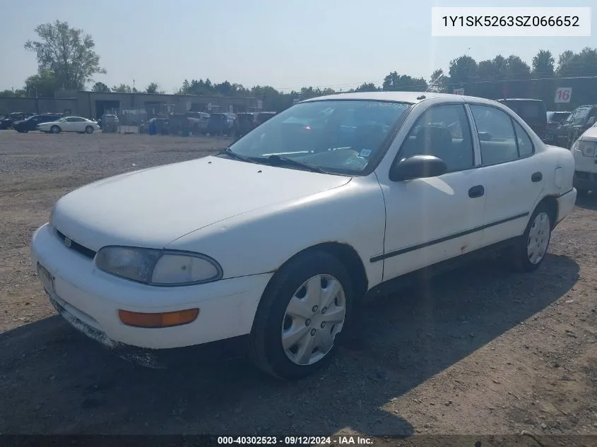 1995 Geo Prizm Lsi VIN: 1Y1SK5263SZ066652 Lot: 40302523