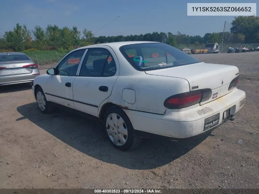 1995 Geo Prizm Lsi VIN: 1Y1SK5263SZ066652 Lot: 40302523