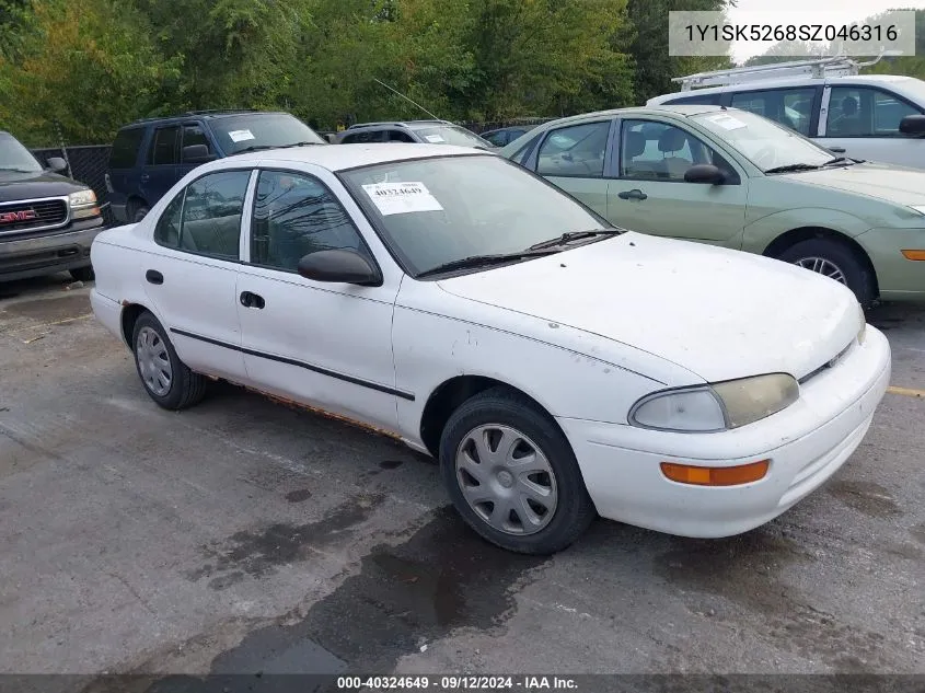 1995 Geo Prizm Lsi VIN: 1Y1SK5268SZ046316 Lot: 40324649