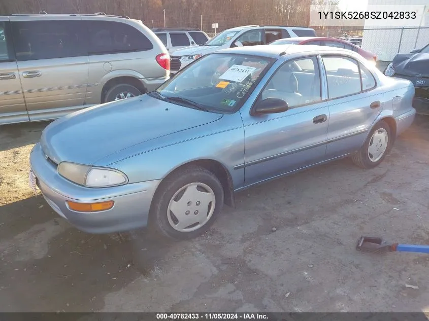 1995 Geo Prizm Lsi VIN: 1Y1SK5268SZ042833 Lot: 40782433