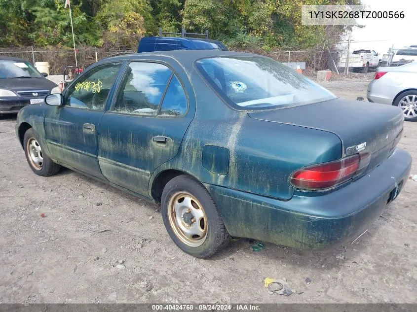 1996 Geo Prizm Lsi VIN: 1Y1SK5268TZ000566 Lot: 40424768