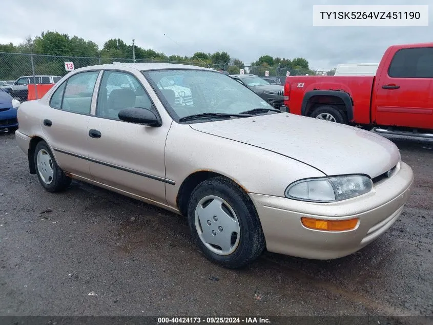 1997 Geo Prizm Lsi VIN: TY1SK5264VZ451190 Lot: 40424173