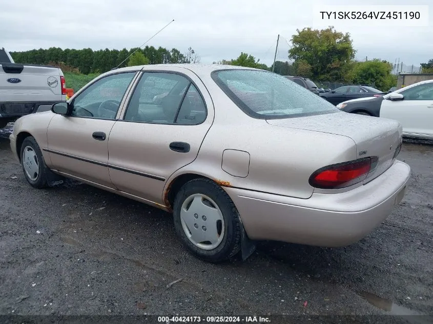 1997 Geo Prizm Lsi VIN: TY1SK5264VZ451190 Lot: 40424173