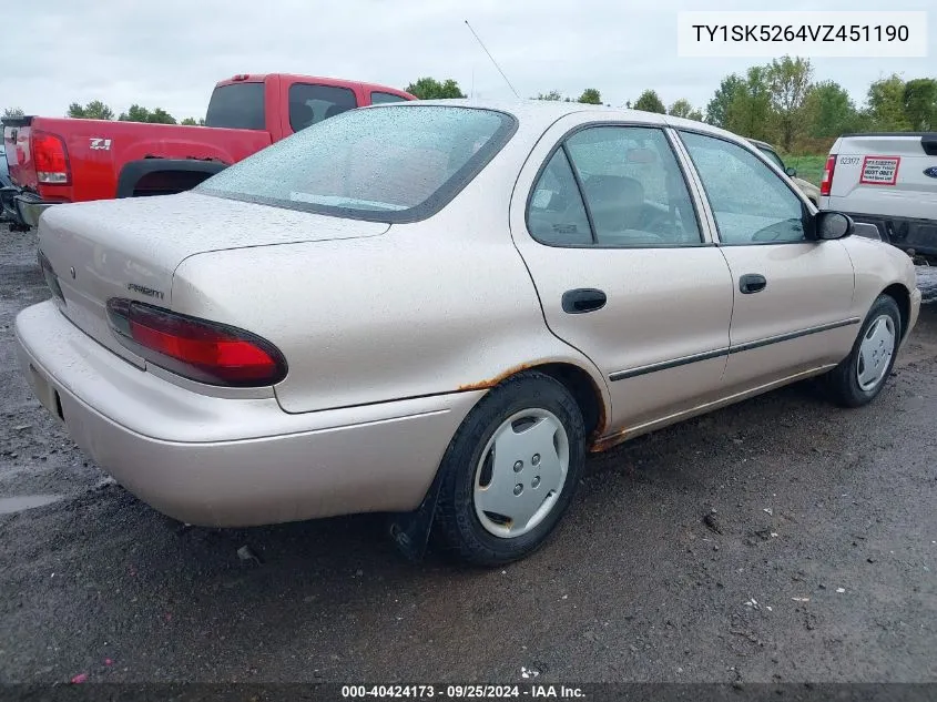 1997 Geo Prizm Lsi VIN: TY1SK5264VZ451190 Lot: 40424173