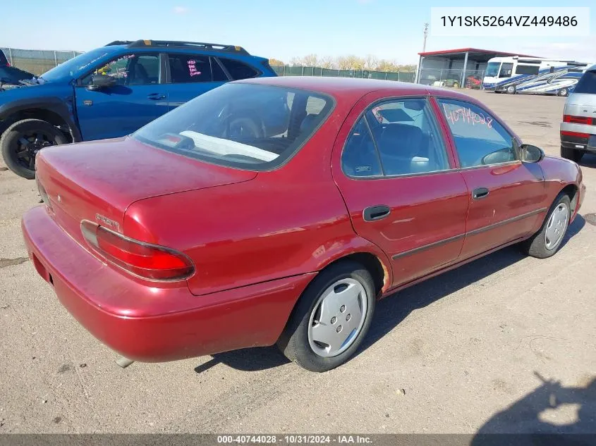 1997 Geo Prizm VIN: 1Y1SK5264VZ449486 Lot: 40744028