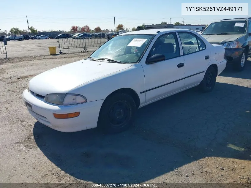 1997 Geo Prizm VIN: 1Y1SK5261VZ449171 Lot: 40807278